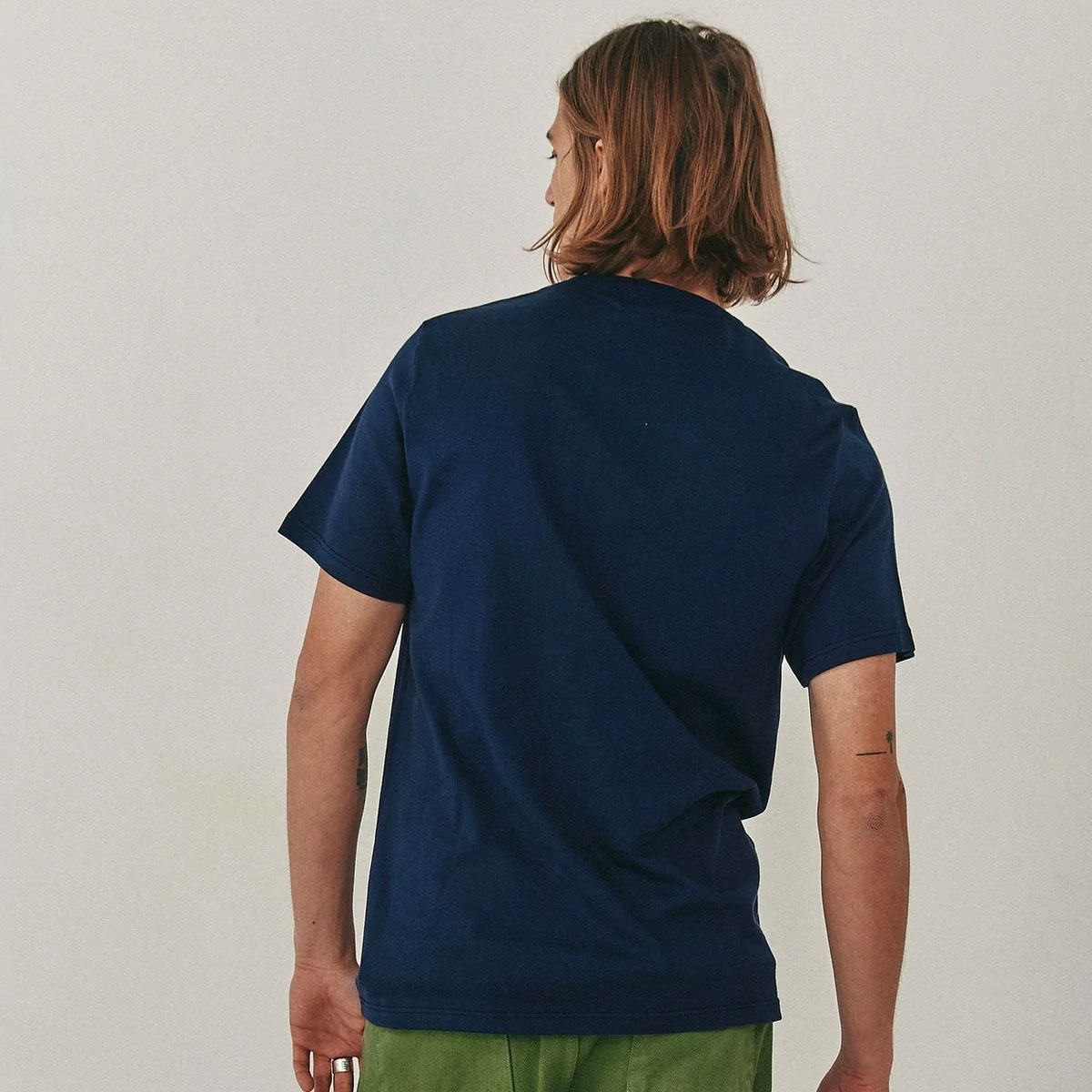 Men's T-shirt : electrico blue cotton T-Shirt GOTS Made in France